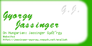 gyorgy jassinger business card